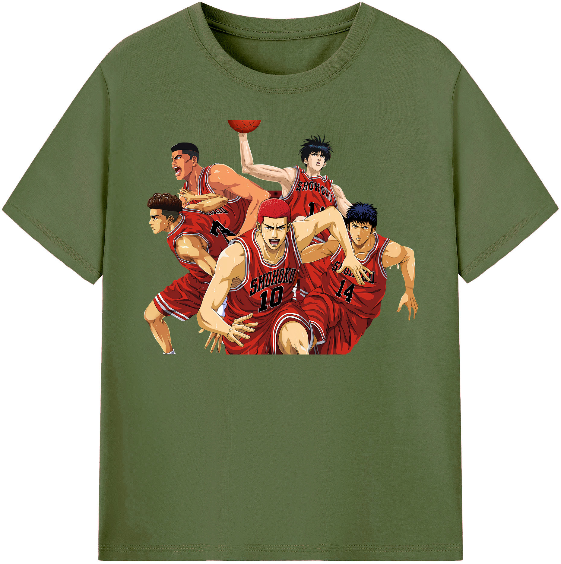 SLAM DUNK／スラムダンク 綿100％半袖Tシャツ（フロントプリント）